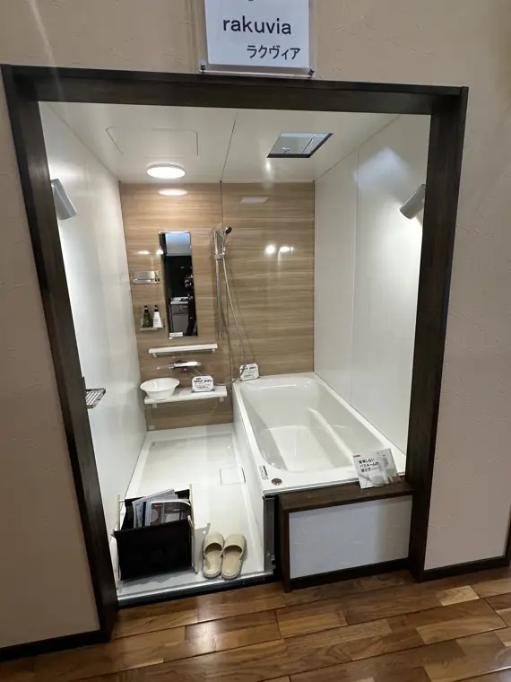 Japanese unit bathroom module on display at the EST Tokyo showroom